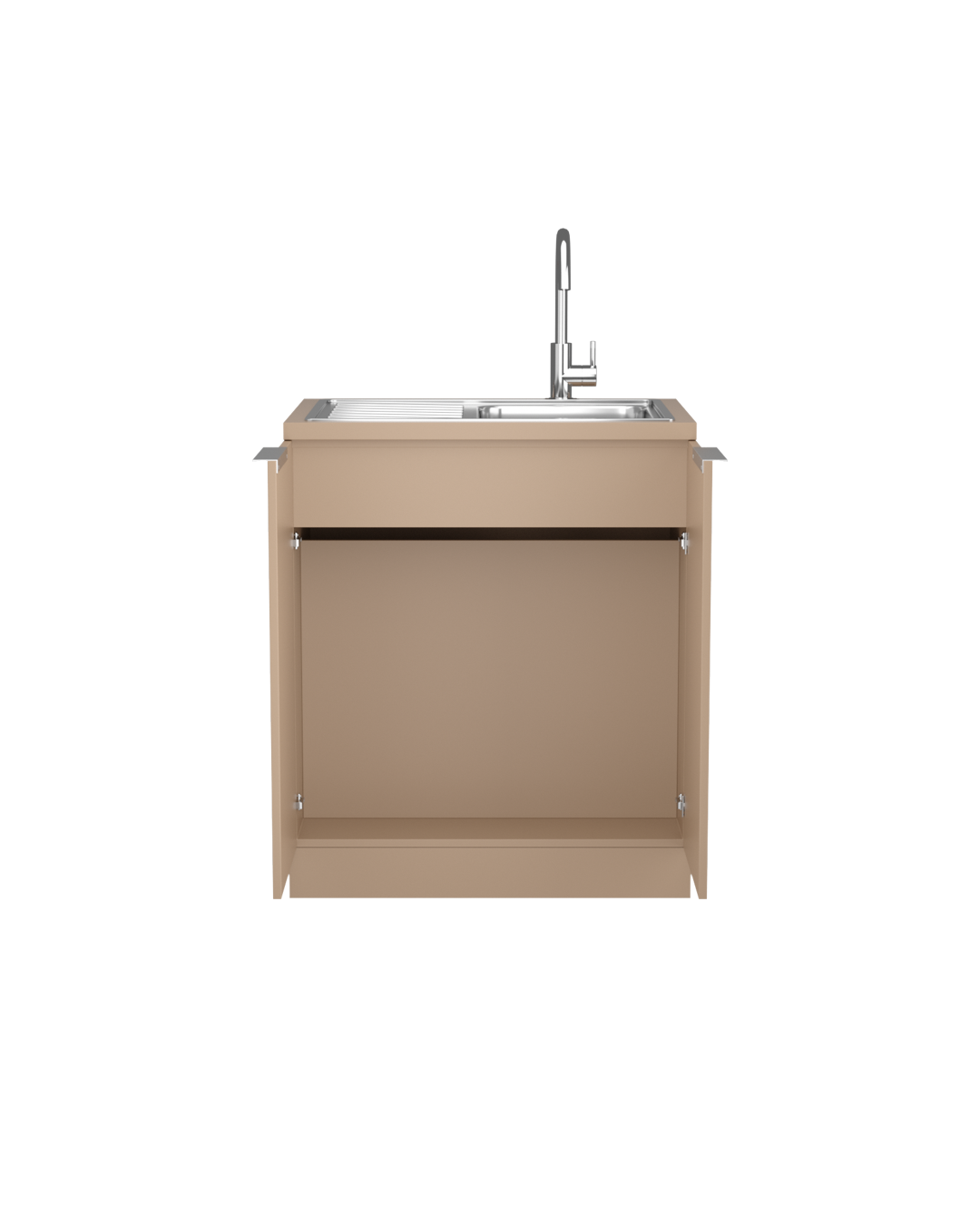 Colorbar wash basin - Beige wash cabinet - Chrome sink